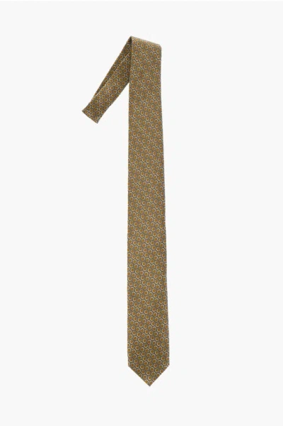 Corneliani Polka Dot Patterned Silk Satin Tie