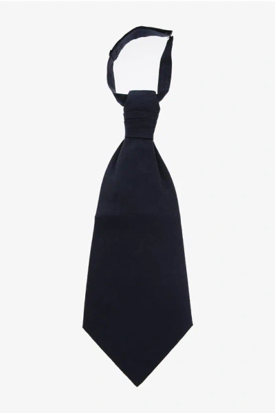 Corneliani Polka Dots Silk Ascot Tie In Black