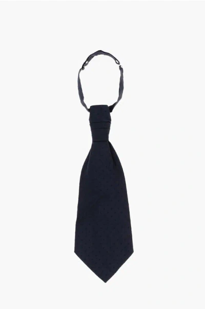 Corneliani Polka Dots Silk Cerimony Ascot Tie In Black