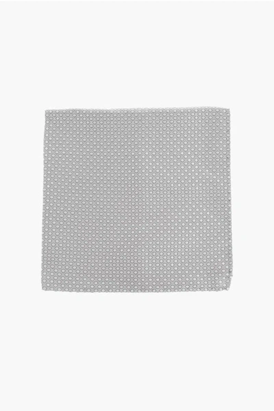 Corneliani Polka Dots Silk Pocket Square In Multi