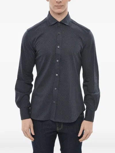 Corneliani Polka-dot Shirt In Blue