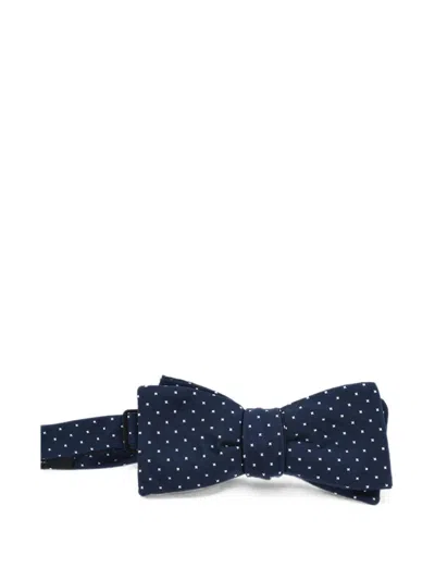 Corneliani Polka-dot Silk Bow Ties In Blue