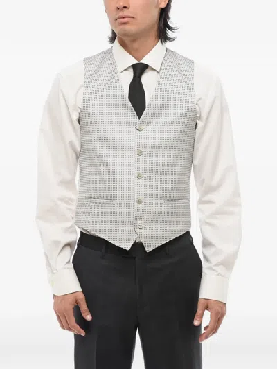 Corneliani Polka-dot Welt-pocket Waistcoat In Transparent