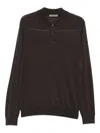 Corneliani Polo-collar Sweater In Brown