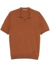 Corneliani Polo Design Brown Sweater With Relaxed Fit In Brown