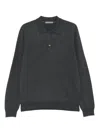 Corneliani Polo-neck Buttoned Polo Shirt In Gray