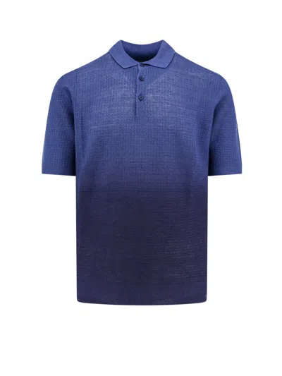 Corneliani Polo Shirt In Blue