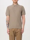 Corneliani Textured Diamond Pattern Polo Sweater In Braun