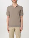 Corneliani Brown Short-sleeved Sweater With Classic Polo Collar In Braun