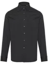 Corneliani Poplin Shirt In Black