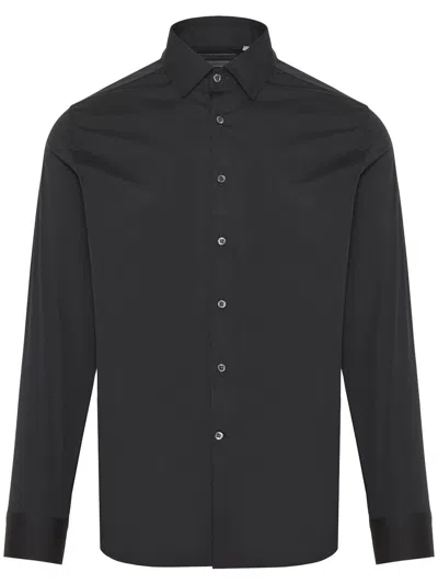Corneliani Poplin Shirt In Black
