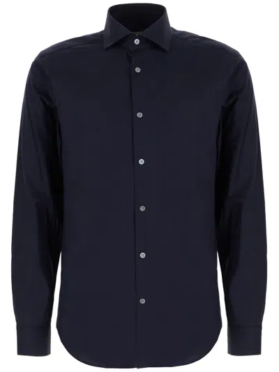 Corneliani Poplin Shirt In Blue