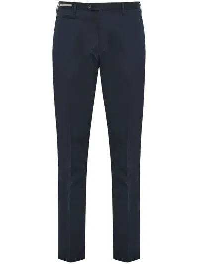 Corneliani Pressed-crease Tapered Trousers In Blue