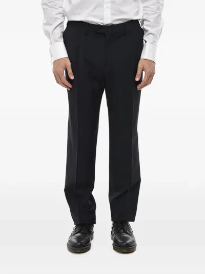 Corneliani Pressed-crease Straight-leg Trousers In Black