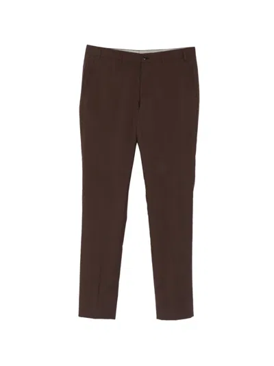 Corneliani Pressed-crease Tailored Trousers In Brown