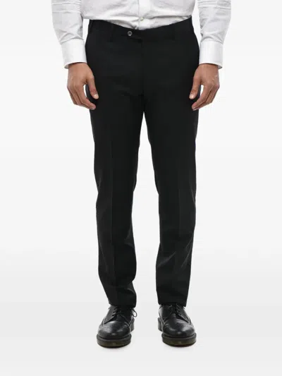 Corneliani Pressed-crease Tailored Trousers In Black