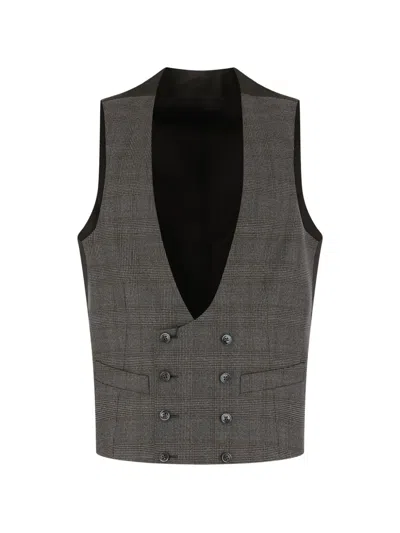 Corneliani Prince Of Wales Check Double-breasted Waistcoat In Multi