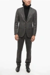 Corneliani Prince Of Wales Motif Wool Single Breasted Blazer With Flap