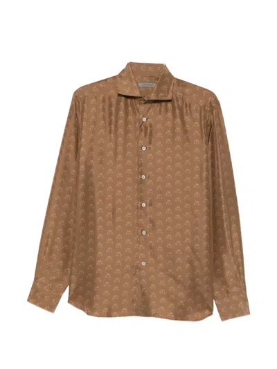 Corneliani Printed Long-sleeve Shirt In Multi