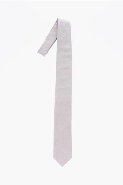 Corneliani Printed Silk Kipper Tie In White