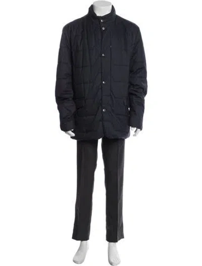 Pre-owned Corneliani Puffer Coat In Blue