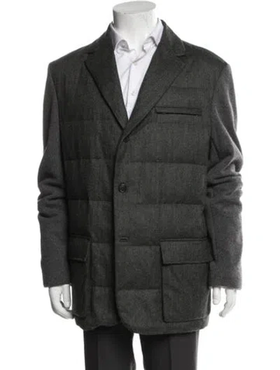 Pre-owned Corneliani Puffer Coat In Green