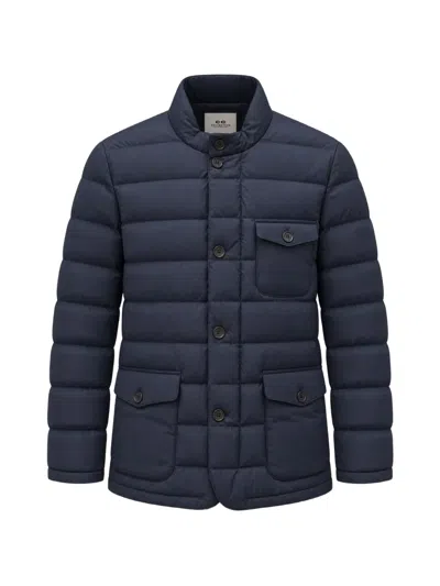 Corneliani Quilted Button-up Jacket In Blue