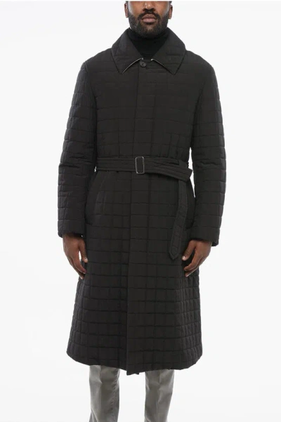 Corneliani Quilted Swampers Trench With Belt In Brown