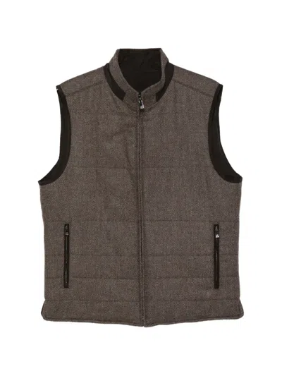 Corneliani Quilted-design Gilet In Brown