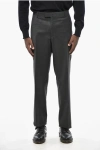 Corneliani Regular Waist Virgin Wool Pants In Gray