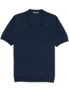 Corneliani Relaxed-fit Blue Sweater With Classic Polo Collar In Black