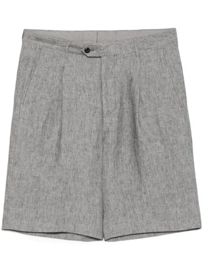 Corneliani Relaxed Fit Grey Shorts With Pleated Front In Gray