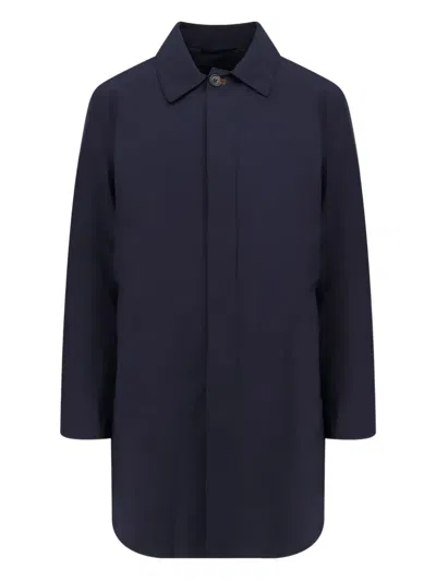 Corneliani Removable Padding Raincoat In Blue