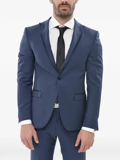 Corneliani Reset Satin Ceremony Suit In Blue