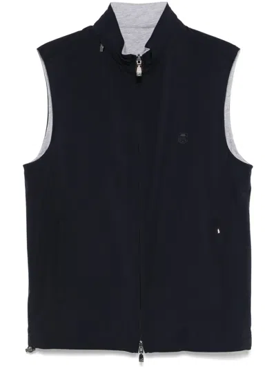 Corneliani Reversible Gilet In Blue