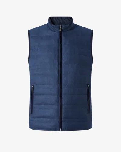 Corneliani Reversible Padded Navy Blue Gilet In Purple