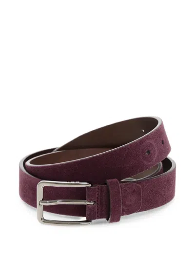 Corneliani Reversible Suede Belt In Purple