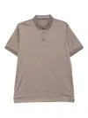 Corneliani Ribbed-collar Polo Shirt In Brown