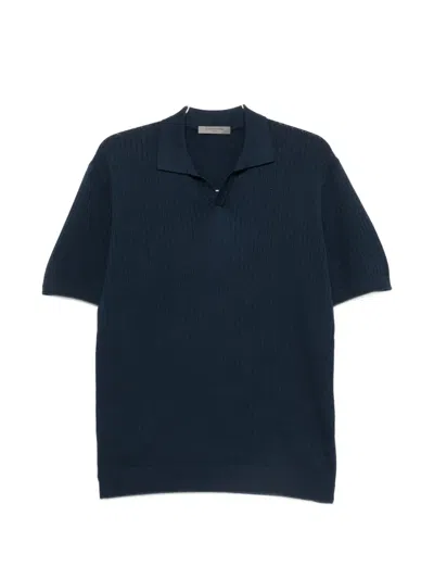 Corneliani Ribbed-knit T-shirt In Blue