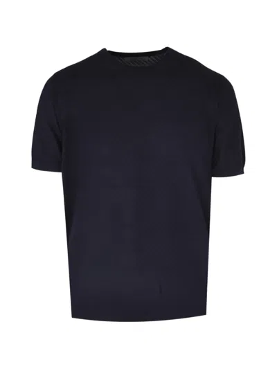 Corneliani Ribbed-knit T-shirt In Blue