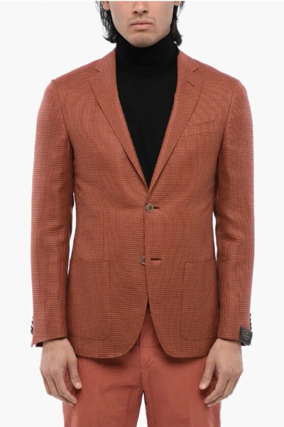 Corneliani Road To Excellence Jacquard Silk Blend Resort Blazer In Orange
