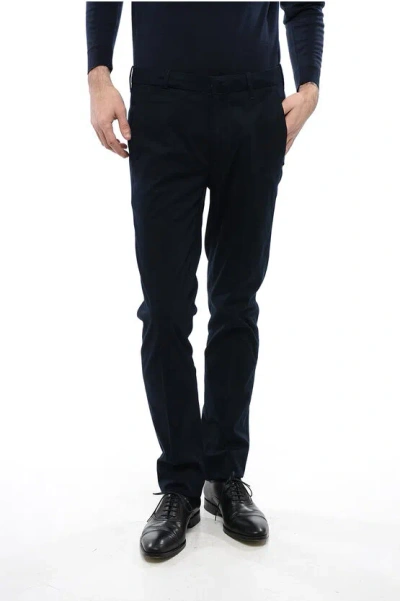 Corneliani Road To Excellence Stretch Cotton Chinos Pants In Black