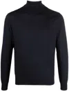 Corneliani Roll-neck Virgin Wool Jumper In Blue