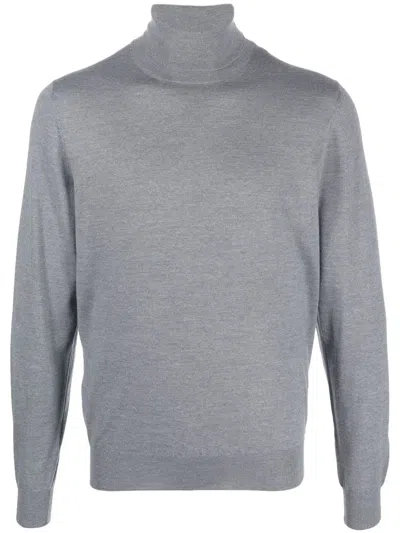 Corneliani Fine-knit Polo Shirt In Grey