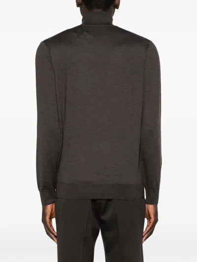 Corneliani Roll-neck Patterned Sweater In Brown