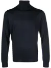 Corneliani Roll-neck Virgin Wool Jumper In Blue