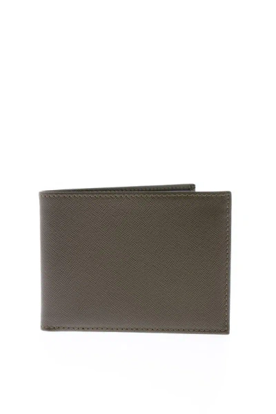 Corneliani Saffiano Leather Wallet In Gray