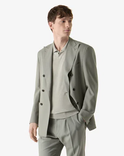 Corneliani Sage Green Natural Stretch Wool Suit In Gray