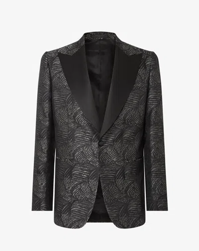 Corneliani Sage Green/black Pure Silk Tuxedo Jacket