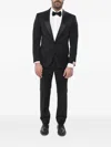 Corneliani Satin Peak-lapel Wool Suit In Black